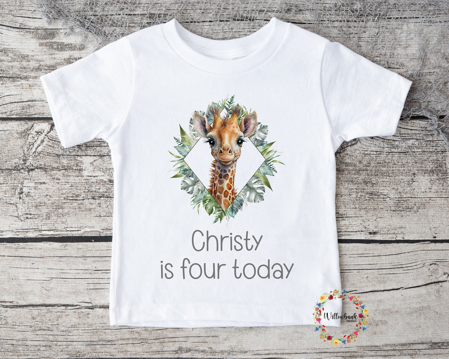 Personalised Happy Birthday Safari Animal Tshirt