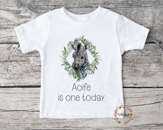 Personalised Happy Birthday Safari Animal Tshirt