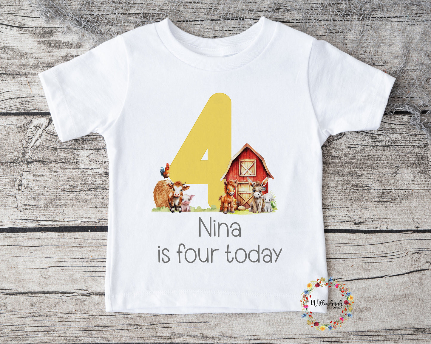 Personalised Happy Birthday Farmyard Tshirt