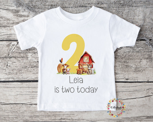 Personalised Happy Birthday Farmyard Tshirt